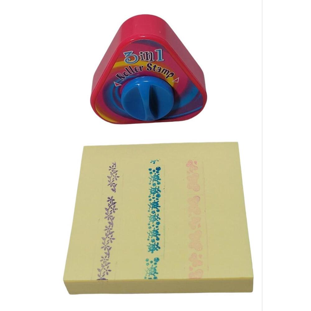Vintage Lisa Frank 3 In 1 Roller Stamp Still Works Flowers Ladybugs Butterflies